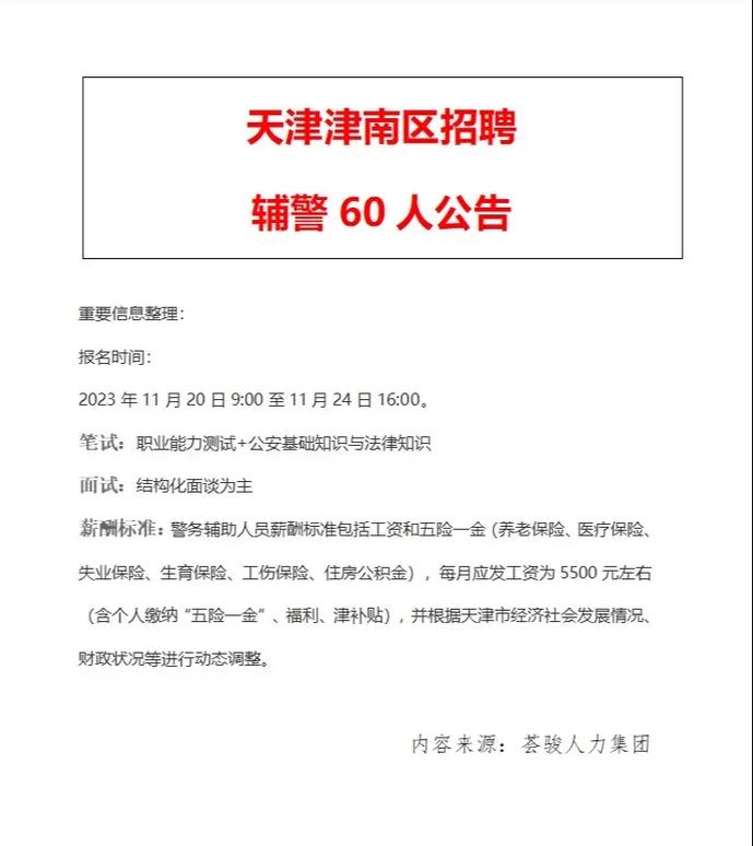 天津市人事局最新招聘信息详解